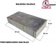 Baldosa 40x20x8 cm.